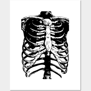 Skeleton Ribs | Skeletons | Anatomy | Bones | Rib Cage | Black and White | Posters and Art